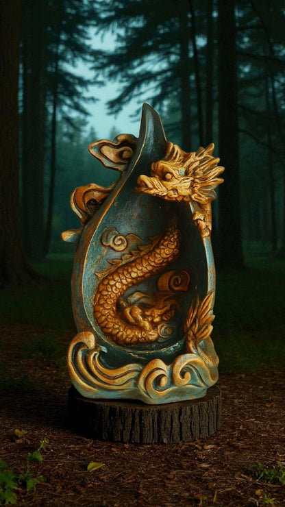 🐉 Ejderha Figürlü Alçı Dekor – Gücün ve Korumanın Simgesi